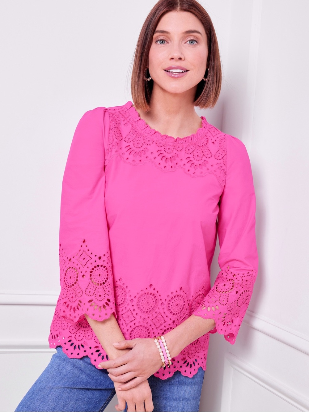 Talbots Cotton Eyelet Top
